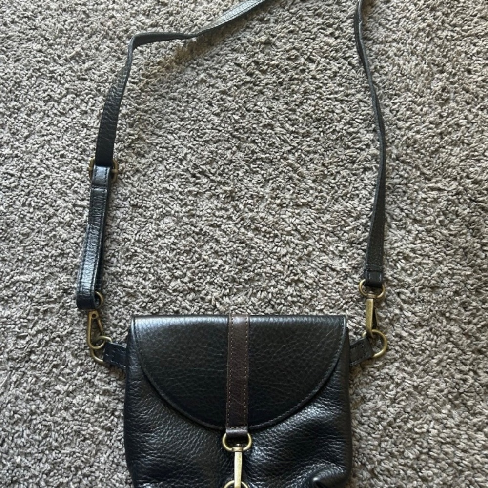 Sundance small purse brown and black leather clasp made in Italy Designer - Picture 4 of 6